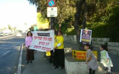 Protestation devant la Knesset contre le plan de retrait des territoires et du Golan