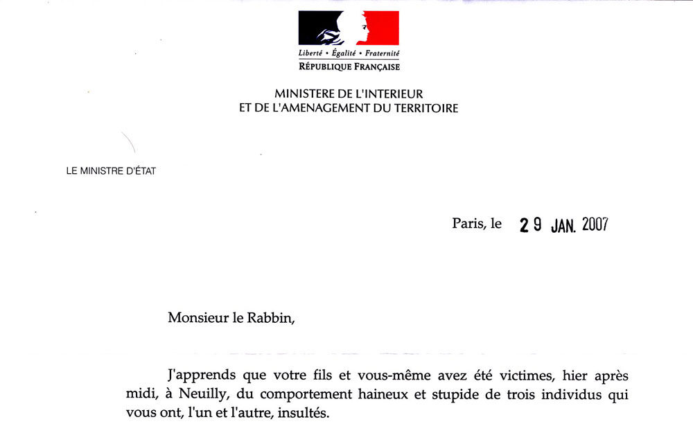 Lettre Nsarkozy à Neuilly-sur-Seine