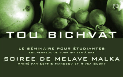Séminaire pour étudiantes Motsaei Chabbat Béchala'h à partir de 20h30