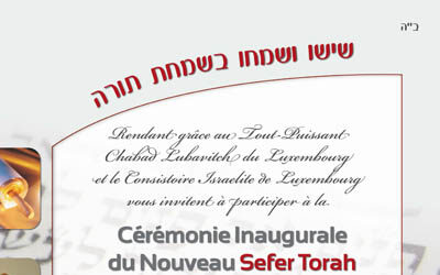 Inauguration d'un Sefer Torah au Luxembourg, dimanche 13 septembre 2009