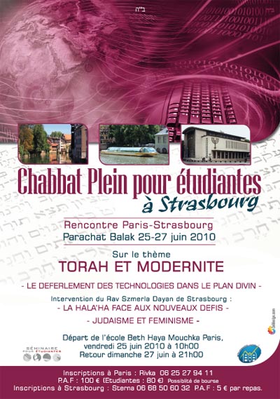 Chabbat plein à Strasbourg du 25 au 27 juin 2010