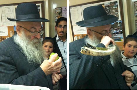 Photos du jour : Le Rav Chmouel Azimov au Beth Loubavitch