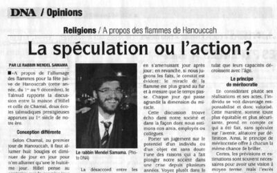 &lsquo;Hanouka dans "Les dernières nouvelles d'Alsace"