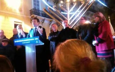 Emouvant discours du maire de Nice M. Christian Estrosi à l'Allumage public de &lsquo;Hanouka 5774