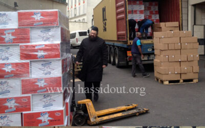 Arrivage de 75.000 Michloa'h Manot au Beth Haya Mouchka