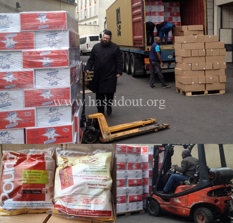 Arrivage de 75.000 Michloa'h Manot au Beth Haya Mouchka