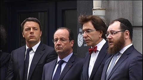BELGIQUE : Recueillement du Président Hollande au musée juif de Bruxelles