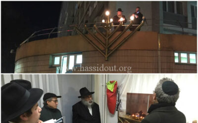 Allumage de la &lsquo;Hanoukia au Beth Habad de Flandre, Motsaei Chabbat Mikets 5775