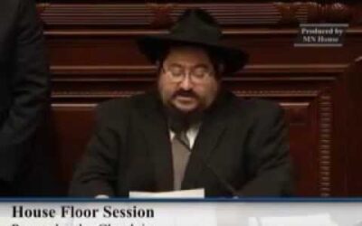 Discours d'ouverture à la Chambre des Représentants du Minnesota par le Rav Mendel Feller