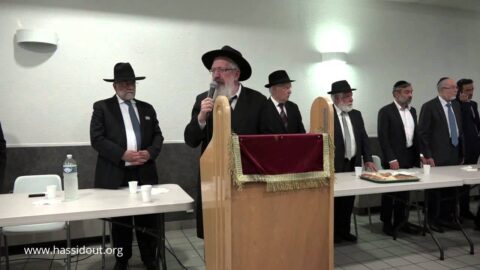 Discours du Rav Avraham Barou'h Pevzner aux Chiva de Chneor Zalman Pevzner z"l