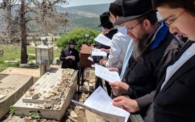 Sous une pluie battante : prières à Tsfat sur la tombe du frère du Rabbi de Loubavitch, le Rav Israel Arie Leib Schneerson