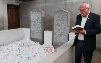 Uri Ariel, ministre israélien de l’Agriculture, se rend au Ohel du Rabbi