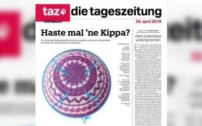 En une d&rsquo;un journal allemand : une kippa à découper, pour lutter contre l&rsquo;antisémitisme