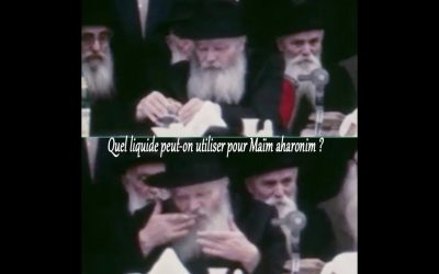 Quel liquide peut-on utiliser pour Maïm Aharonim ? – Rav Michael Abichid