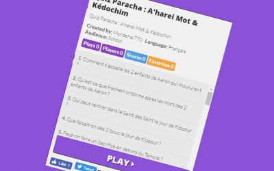 Quiz sur la Paracha A&rsquo;harei-Kedochim