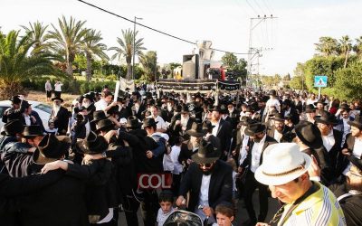 Kfar Habad : inauguration du Sefer Torah restauré du Rabbi précédent (album 2)