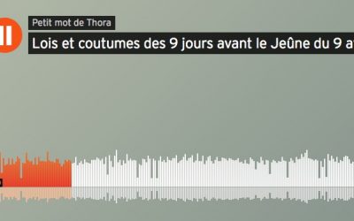 Lois et coutumes des 9 jours avant le Jeûne du 9 av – Podcast du Rav Mordehai chalencon
