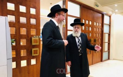 Moscou : Le Grand Rabbin d’Israel, Le Rav Its’hak Yossef rencontre le Grand Rabbin de Russie, le Rav Berel Lazar