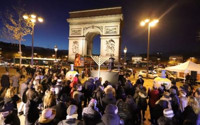 Hanouccah 5779 à Paris :  Allumage public d’une Ménorah géante sur la Place de l’Etoile