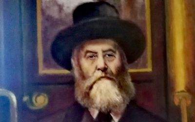 Portrait du Rabbi précédent, Rabbi Yossef Itshak Schneerson, peint par le Rav Yaacov Abergel