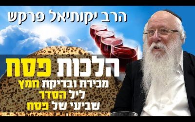 Halahot Pessa’h avec le Rav Yekoutiel Farkash (en hébreu)