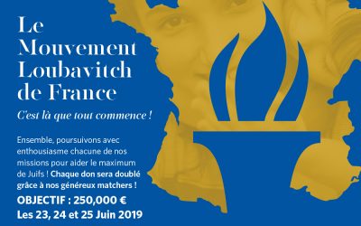 Le 23, 24 et 25 juin, la campagne Charidy du Bureau Loubavitch Européen