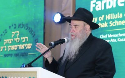 Kazakhstan : Un grand Farbrengen a eu lieu à Alma Ata, à l’occasion du 75e Yortzait du père du Rabbi,  Rabbi Levi Its’hak Schneerson,