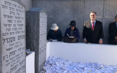 Le ministre des Affaires étrangères, Israël Katz, se rend au Ohel avec l&rsquo;ambassadeur à l&rsquo;ONU, Danny Danon