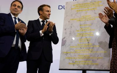 Emmanuel Macron inaugure le Centre européen du judaïsme dans le 17ème arrondissement de Paris