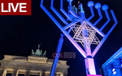 En direct de Berlin : Allumage public d&rsquo;une Menorah géante face à la Porte de Brandenburg