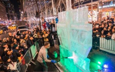 ‘Hanouccah en plein coeur de Manhattan : Fabrication de la plus grande Menorah de glace au monde