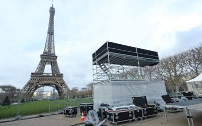 Allumage intercontinental de ‘Hanouccah 2019 : Préparation sur la Place du Champs-de-Mars