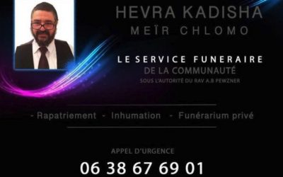 Le Ohel Hevra Kadisha, une association habilitée à faire les Kaddich à l’année
