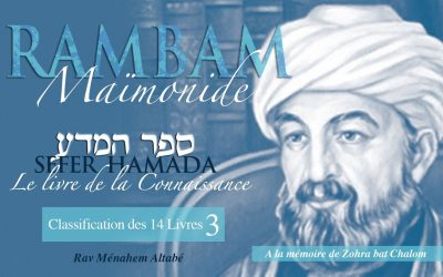 Rambam Sefer Hamada – classification des 14 Livres #3