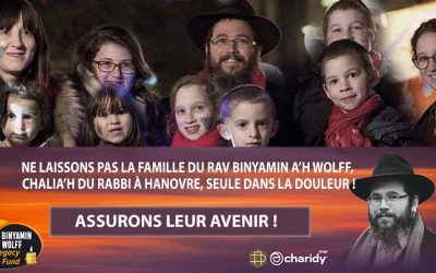 Ne laissons pas la famille du Rav Binyamin a&rsquo;h Wolff, Chalia’h du Rabbi  à Hanovre, seule dans la douleur !