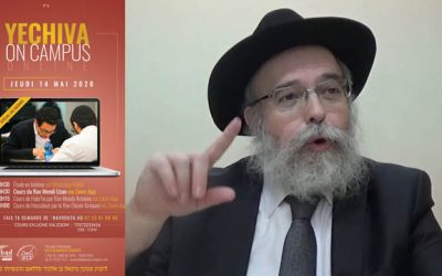 Le Rav Eliezer Arnauve – Programme de Yechiva on Campus Live  – Jeudi 14 mai 2020