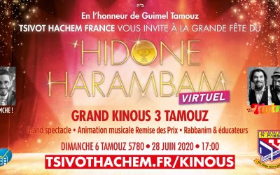 Dimanche 6 Tamouz – 28 juin : Tsivot Hachem • Grande fête virtuelle du ‘Hidone HaRambam