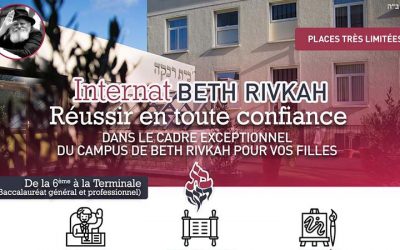 Inscriptions à l&rsquo;internat de Beth Rivkah, de la 6ème à la terminale
