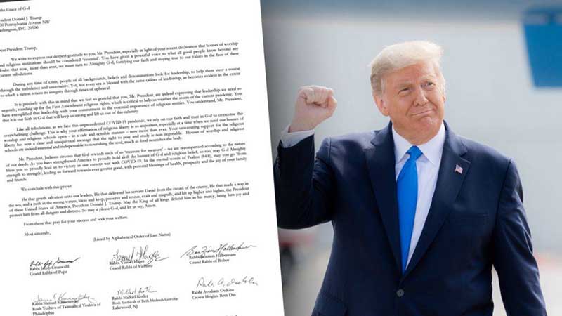 Etats-Unis : Les Grands Rabbins signent une lettre de gratitude au président Donald Trump