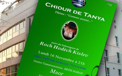 VIDEO. Cours de Tanya suivi du Farbrenguen de Roch &lsquo;Hodech Kislev avec le Rav Yossef David Cohen – Centre Maor