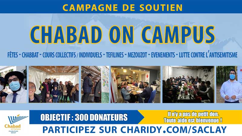 VIDEO. Le Rav Lévi Mimoun présente la campagne de Chabad on Campus pour les étudiants de Sceaux et Saclay