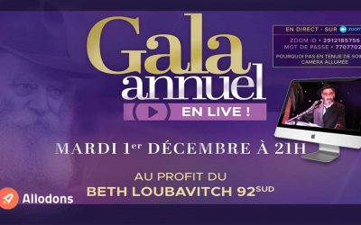 EN DIRECT À 21H : Le Gala 2020 du Beth Loubavitch 92 sud, toujours plus loin, ensemble