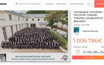 Campagne Allodons.fr de la Yéchiva de Brunoy:  L’objectif de 1 000 000 d’euros atteint !