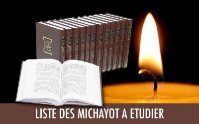 Chlochim le 19 Adar : merci de compléter l&rsquo;étude des Michnayot pour Yossef ben David a&rsquo;h Benhamou