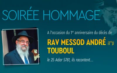Mardi 9 mars – 20h30 : Grande soirée hommage et témoignages pour le Yortsaït d’André Messod Touboul