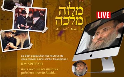 Mélavé Malka Live « Mes premières années chez le Rabbi » avec le Rav Yaacov Spitezki