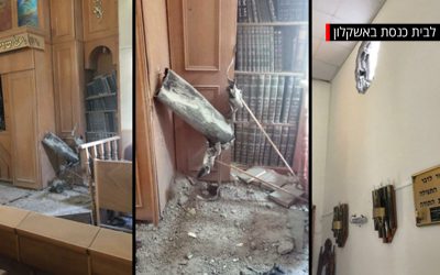 Des tirs de roquettes à Ashdod, Ashkelon, Lahish et Netivot touchent une maison et une synagogue sans faire de victimes
