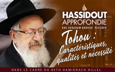 Hassidout approfondie – « Tohou :  Caractéristiques, qualités et nécessité », par le Rav Avraham Barouh Pevzner
