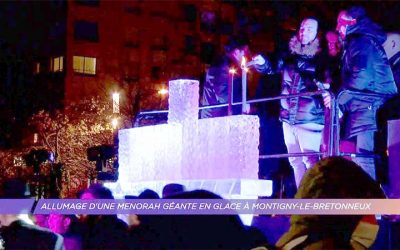 Vu sur TV78 – La chaîne des Yvelines : Allumage public d’une Menorah géante en glace à Montigny-le-Bretonneux