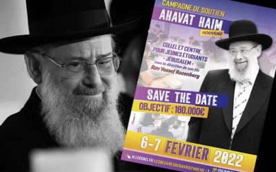 Le Rav Haïm Tsvi Rozenberg Hacoen Zatsal et le nouveau centre pour jeune Français à Jérusalem pour l’élévation de son âme